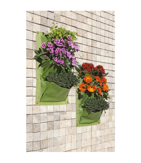 Jardin vertical - 3 poches - Vert - Lot de 2 - CATRAL