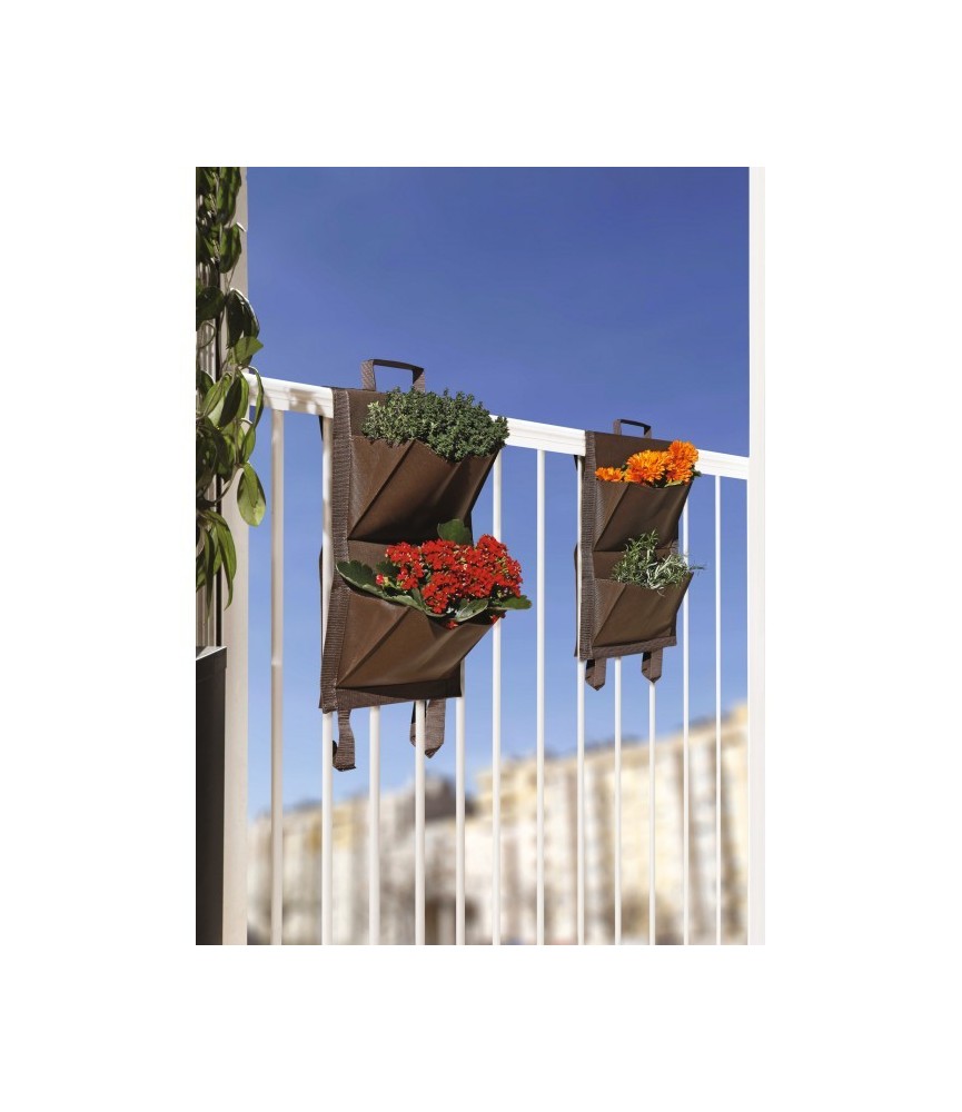Jardin vertical - 4 poches - Marron - Lot de 2 - CATRAL