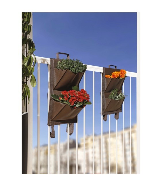 Jardin vertical - 4 poches - Marron - Lot de 2 - CATRAL