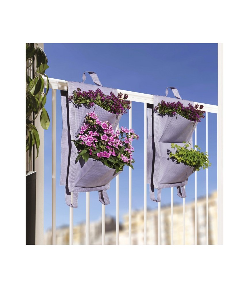 Jardin vertical - 4 poches - Lilas - Lot de 2 - CATRAL