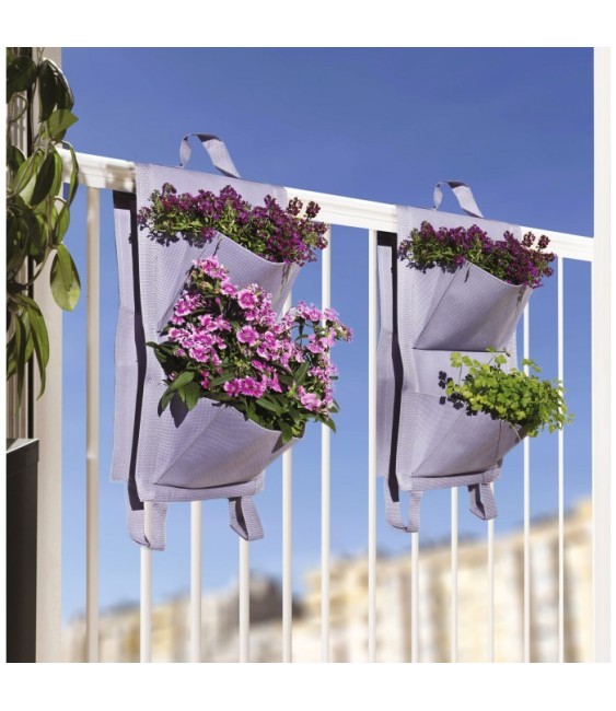 Jardin vertical - 4 poches - Lilas - Lot de 2 - CATRAL
