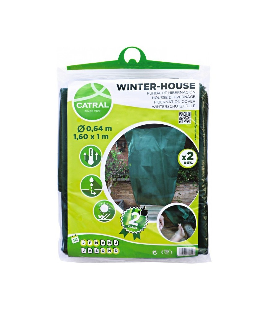 Housse d'hivernage en polypropylène - Non tissé - 1.6 m - Lot de 2 - CATRAL