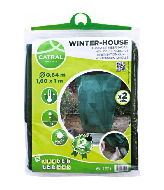 Housse d'hivernage en polypropylène - Non tissé - 1.6 m - Lot de 2 - CATRAL