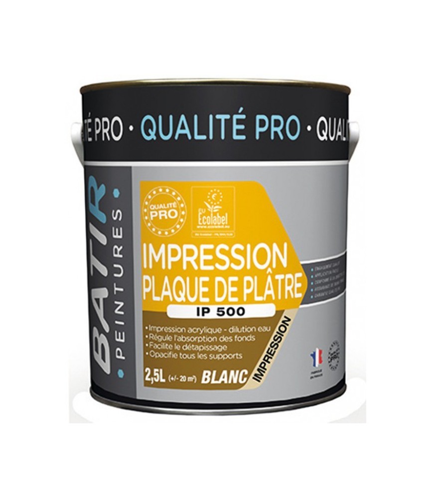 Sous-couche - Impression plaque de plâtre - Qualité Pro - 2.5 L - BATIR Sous-couche - Impression plaque de plâtre - Qualité Pro - 2.5 L - BATIR