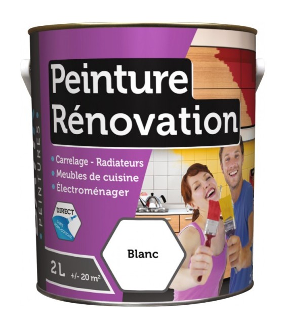 Peinture multi-surfaces - Rénovation - 2 L - Blanc - BATIR