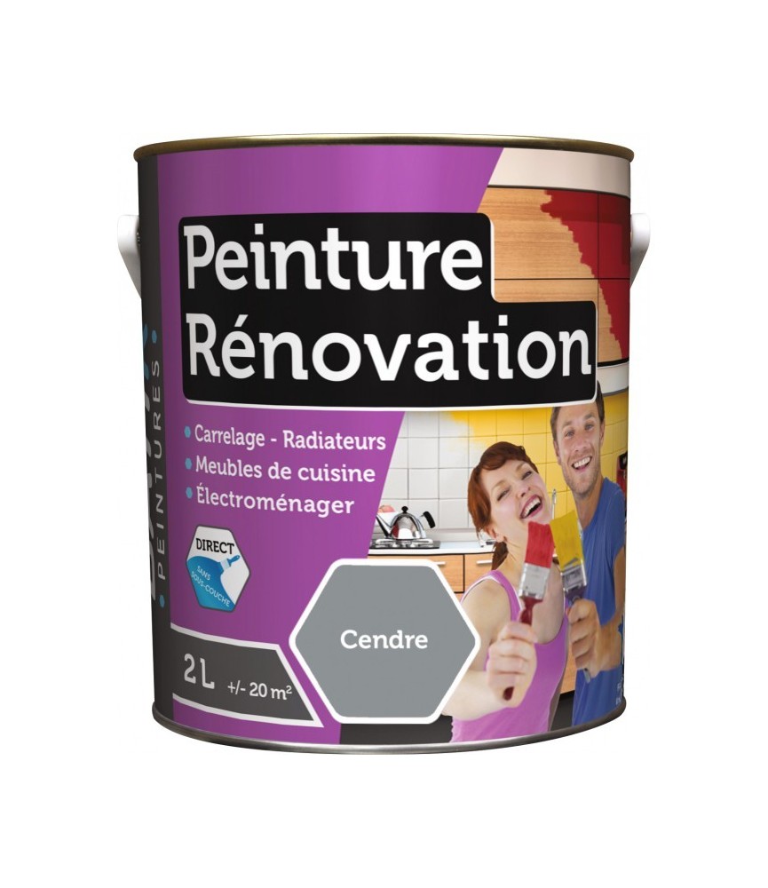 Peinture multi-surfaces - Rénovation - 2 L - Cendre - BATIR Peinture multi-surfaces - Rénovation - 2 L - Cendre - BATIR