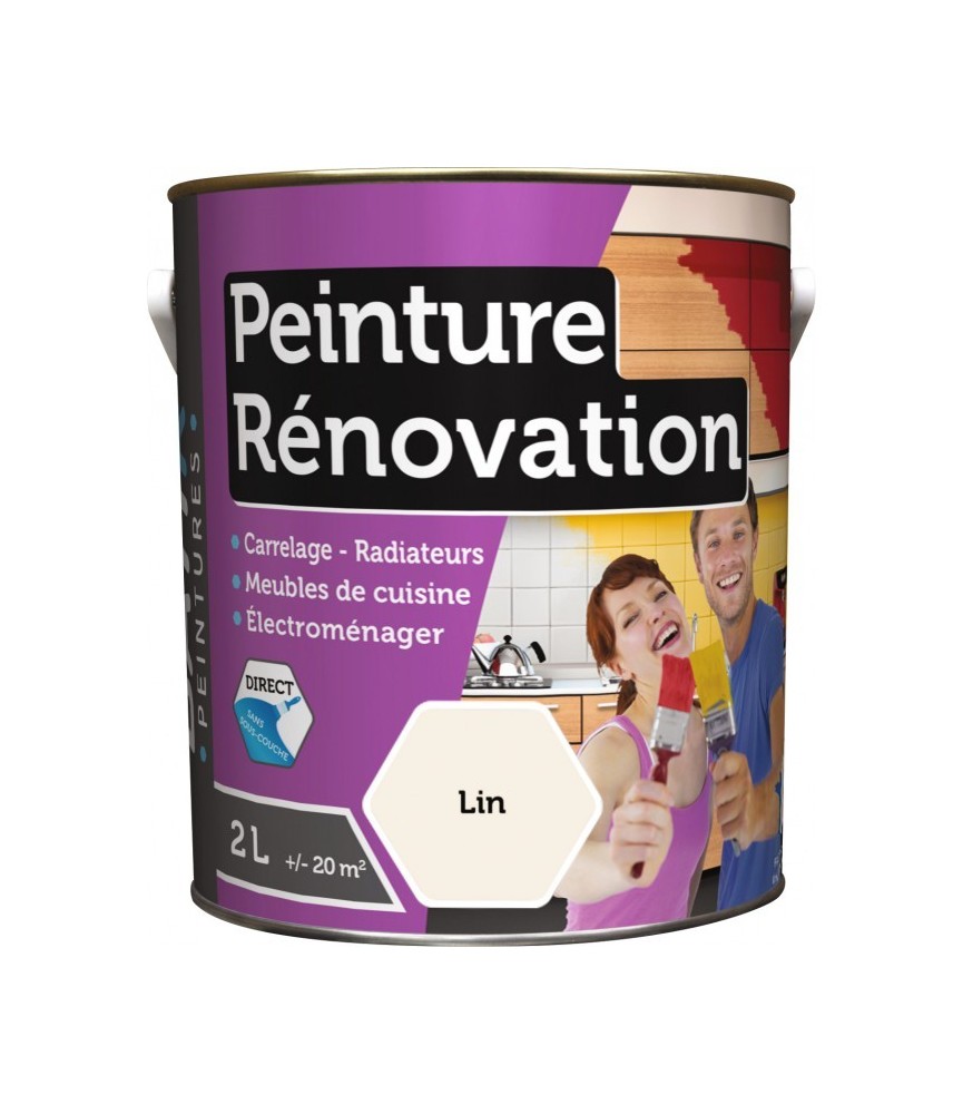 Peinture multi-surfaces - Rénovation - 2 L - Lin - BATIR