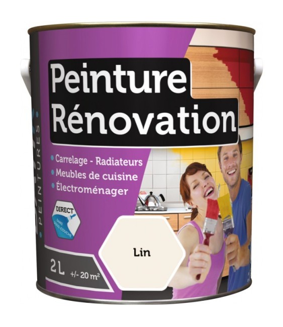 Peinture multi-surfaces - Rénovation - 2 L - Lin - BATIR