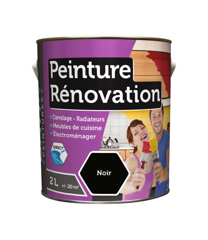 Peinture multi-surfaces - Rénovation - 2 L - Noir - BATIR