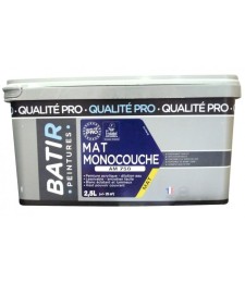 Peinture monocouche - Aspect Mat - Blanc - 2.5 L - BATIR