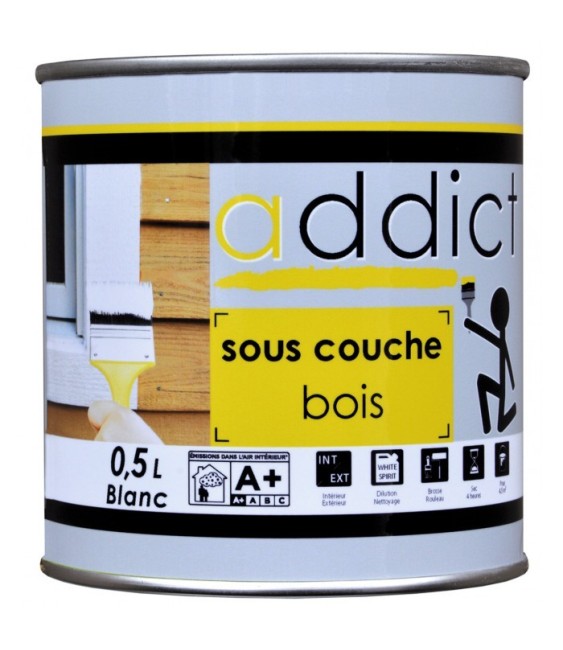 Sous-couche Bois - Blanc - 0.5 L - ADDICT