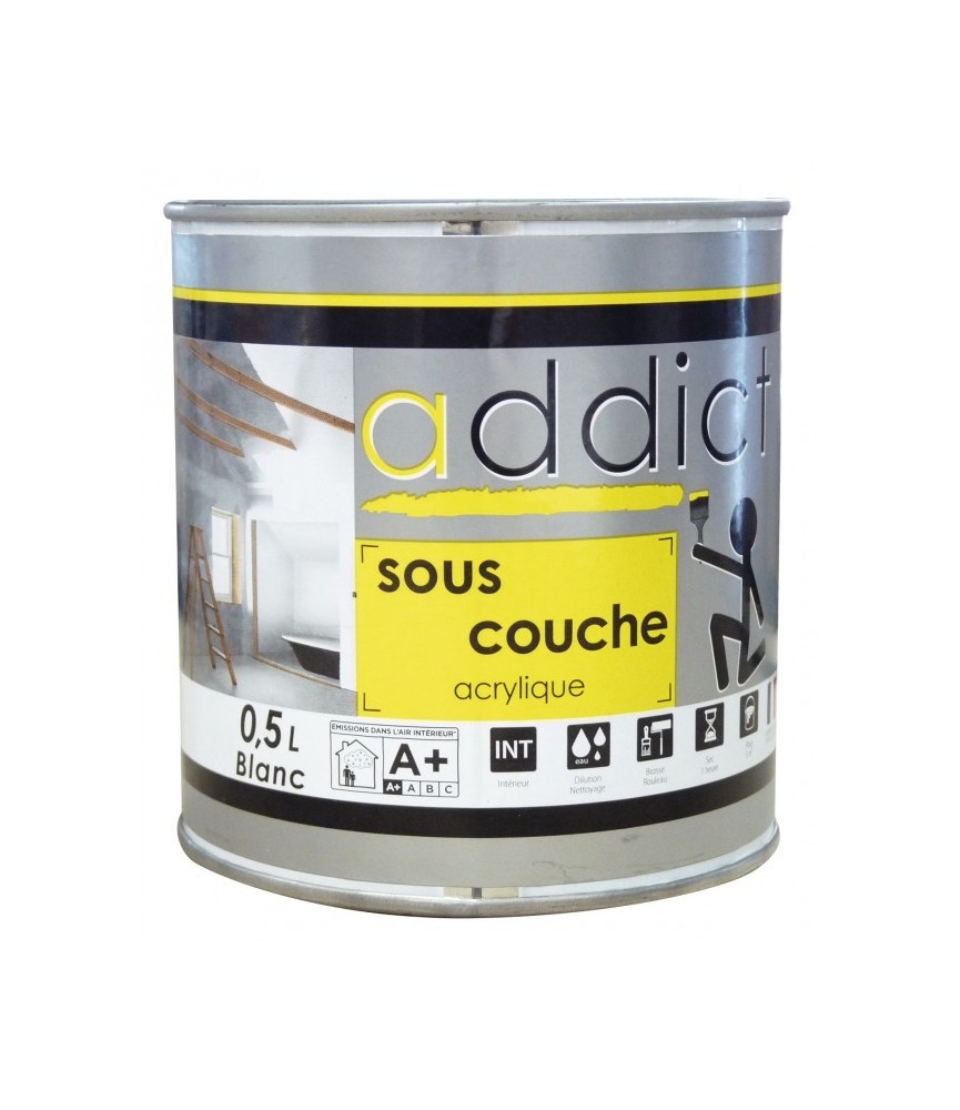 Sous-couche acrylique - Blanc - 0.5 L - ADDICT Sous-couche acrylique - Blanc - 0.5 L - ADDICT