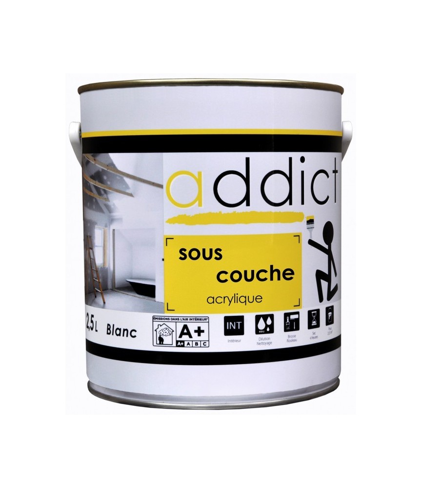 Sous-couche acrylique - Blanc - 2.5 L - ADDICT Sous-couche acrylique - Blanc - 2.5 L - ADDICT