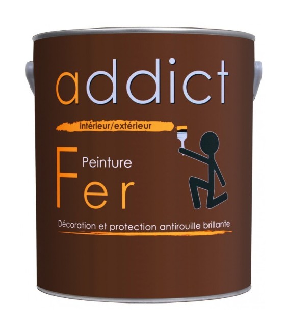 Peinture Fer - Laqué - Noir Mat - 2.5 L - ADDICT