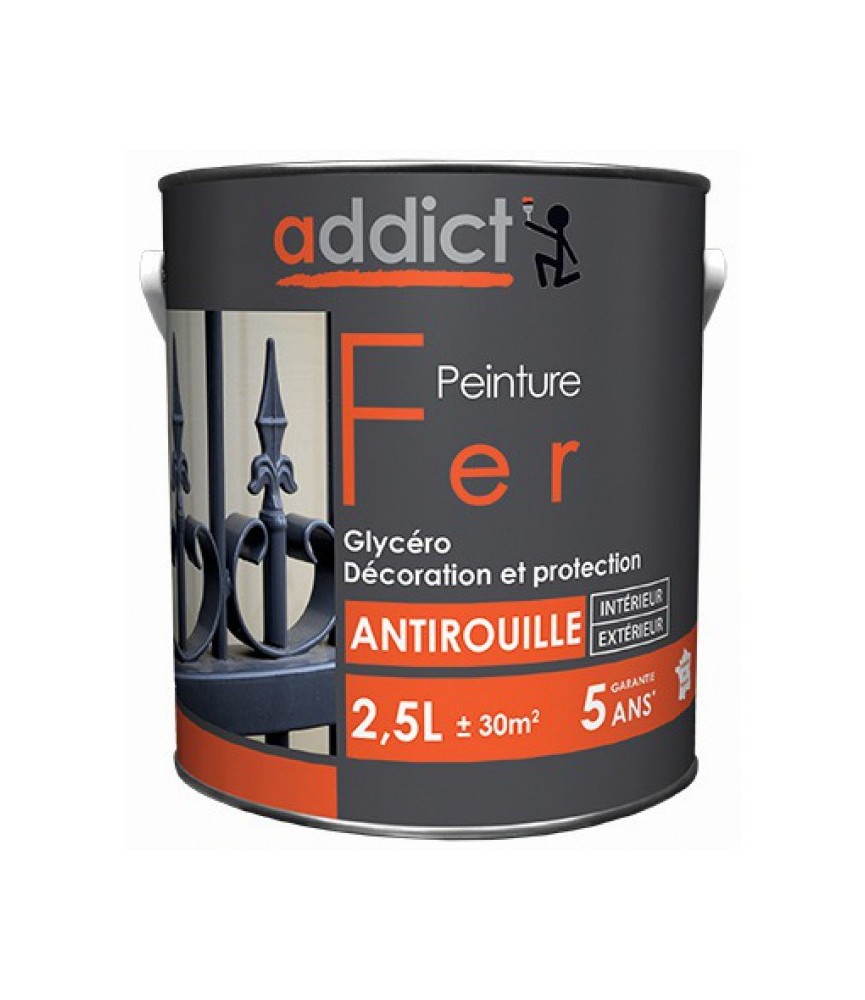 Peinture Fer - Laqué - Blanc pur - 2.5 L - ADDICT