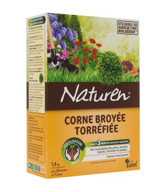 Corne broyée torréfiée pour fertilisation - 1.4 Kg - NATUREN