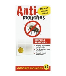 Adhésif attrape-mouches - 4 adhésifs- FLORENDI