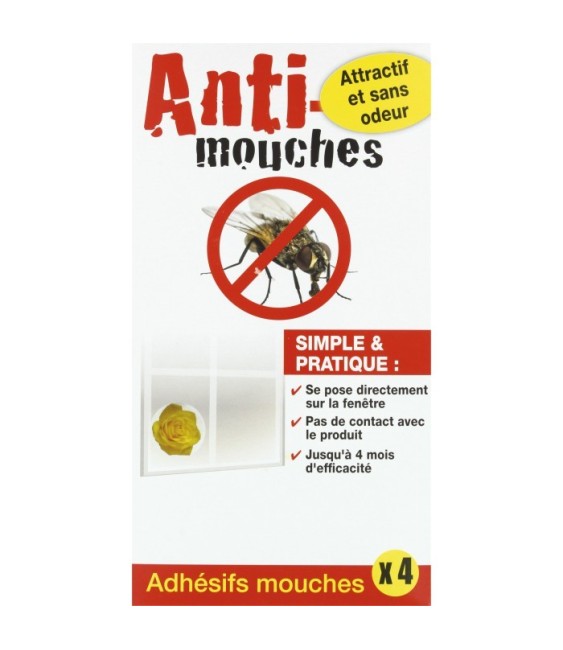 Adhésif attrape-mouches - 4 adhésifs- FLORENDI