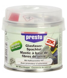 Mastic polyester avec fibre de verre - 250 Grs - Gris clair - PRESTO