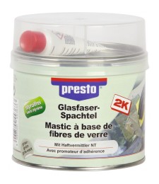Mastic polyester avec fibre de verre - 1 Kg - Gris clair - PRESTO