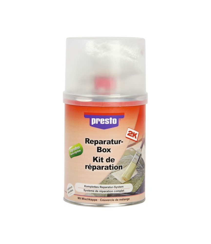 Kit de réparation - Mastic polyster - 1000 Grs - PRESTO Kit de réparation - Mastic polyster - 1000 Grs - PRESTO