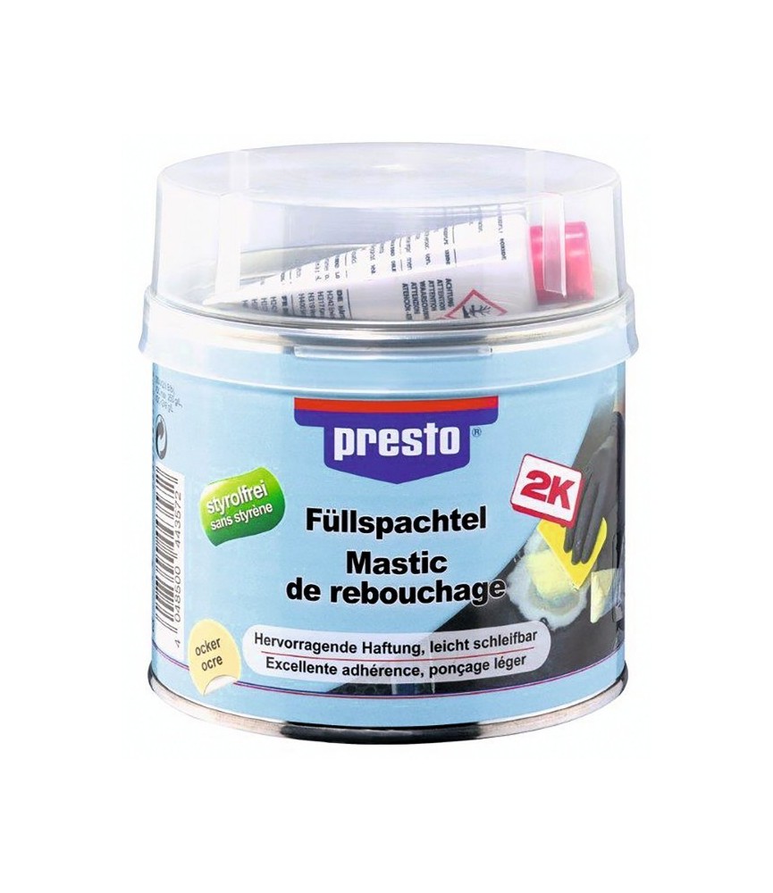 Mastic de rebouchage polyester - 1000 Grs - PRESTO Mastic de rebouchage polyester - 1000 Grs - PRESTO