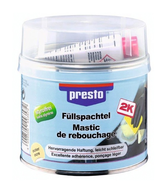 Mastic de rebouchage polyester - 1000 Grs - PRESTO