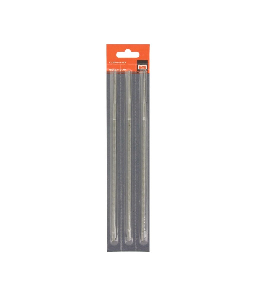Lime pour chaîne de tronçonneuse - 200 mm - Lot de 3 - 4.8 mm - BAHCO