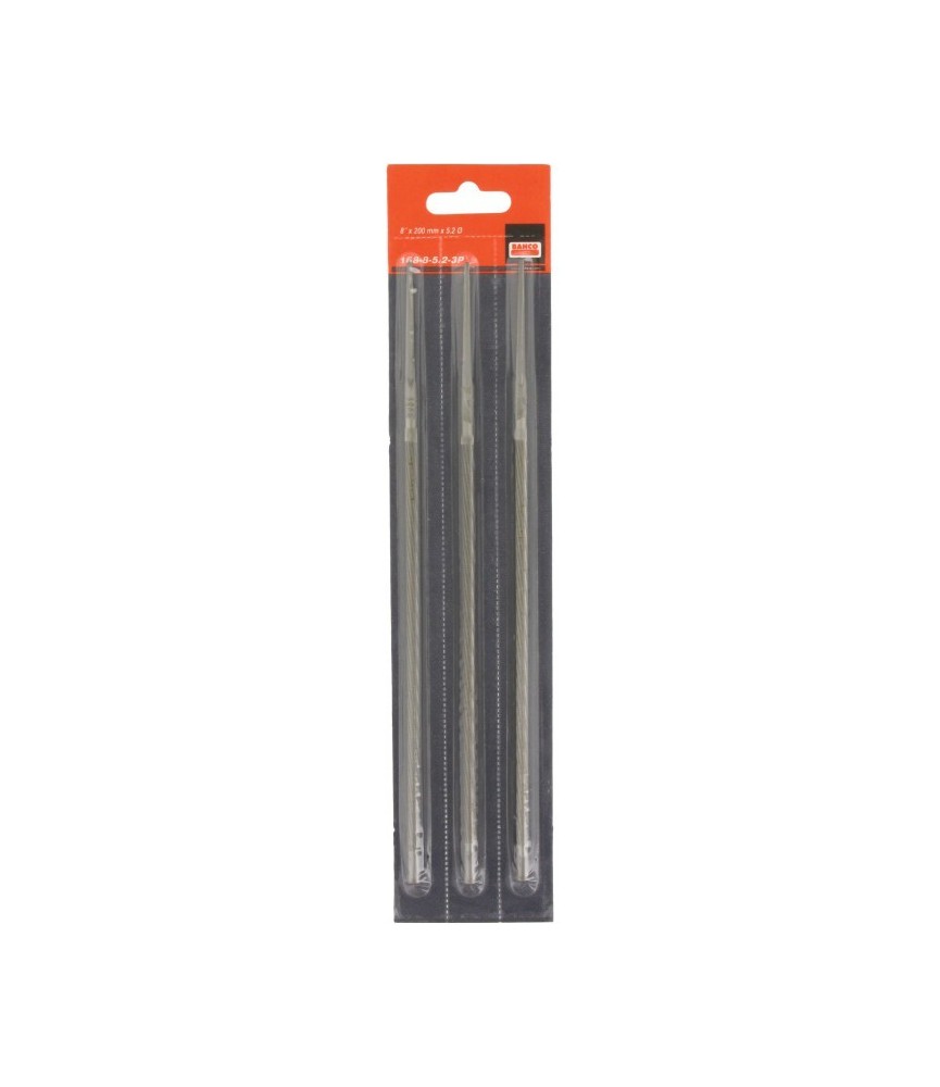 Lime pour chaîne de tronçonneuse - 200 mm - Lot de 3 - 5.2 mm - BAHCO Lime pour chaîne de tronçonneuse - 200 mm - Lot de 3 - 5.2 mm - BAHCO
