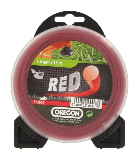 Fil rond pour débrousailleuse - Nylon - RED- 1.6 mm x 15 M - OREGON