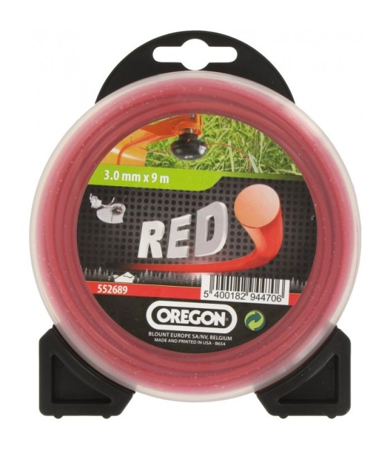 Fil rond pour débrousailleuse - Nylon - RED - 3 mm x 9 M - OREGON