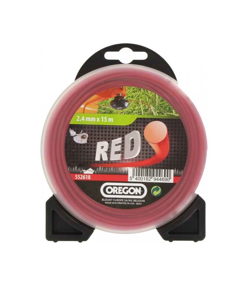 Fil rond pour débrousailleuse - Nylon - RED - 2.4 mm x 15 M - OREGON Fil rond pour débrousailleuse - Nylon - RED - 2.4 mm x 15 M - OREGON