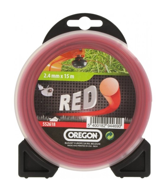 Fil rond pour débrousailleuse - Nylon - RED - 2.4 mm x 15 M - OREGON