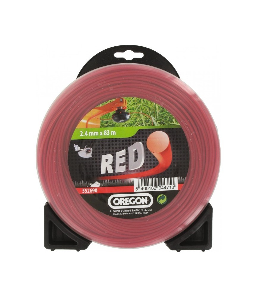 Fil rond pour débrousailleuse - Nylon - RED - 2.4 mm x 83 M - OREGON