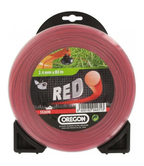 Fil rond pour débrousailleuse - Nylon - RED - 2.4 mm x 83 M - OREGON