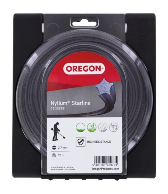 Fil étoile pour débrousailleuse - Nylium starline - 2.7 mm x 70 M - OREGON