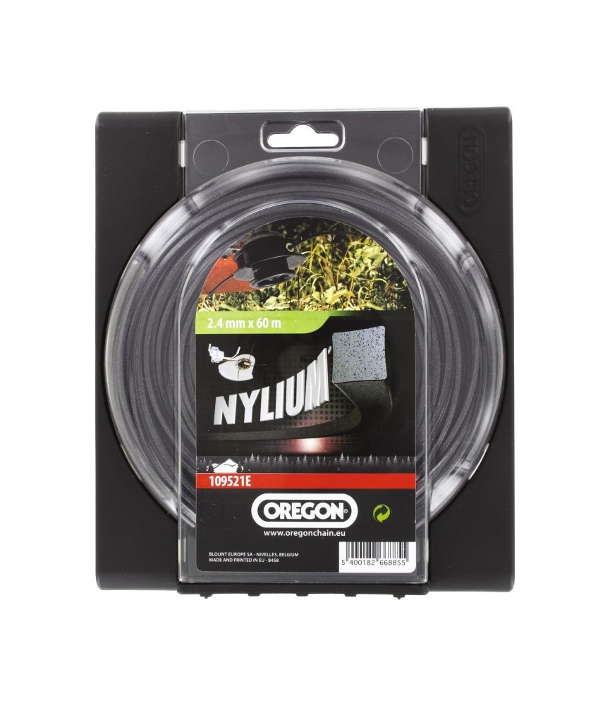 Fil carré pour débrousailleuse - Nylium - 2.4 mm x 60 M - OREGON