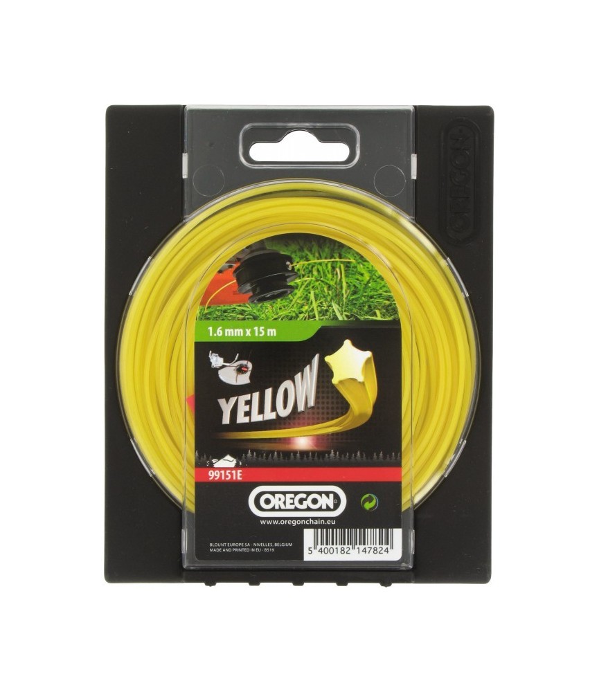 Fil étoile tranchant pour débrousailleuse - Nylium starline - 1.6 mm x 15 M - OREGON Fil étoile tranchant pour débrousailleuse - Nylium starline - 1.6 mm x 15 M - OREGON