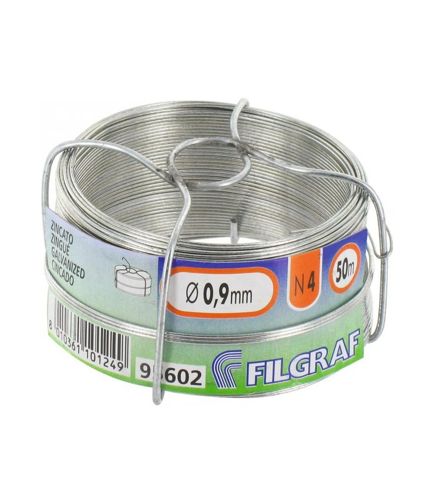 Fil d'attache pour grillage - Acier galvanisé - 50 m - 0.9 mm - FILGRAF Fil d'attache pour grillage - Acier galvanisé - 50 m - 0.9 mm - FILGRAF