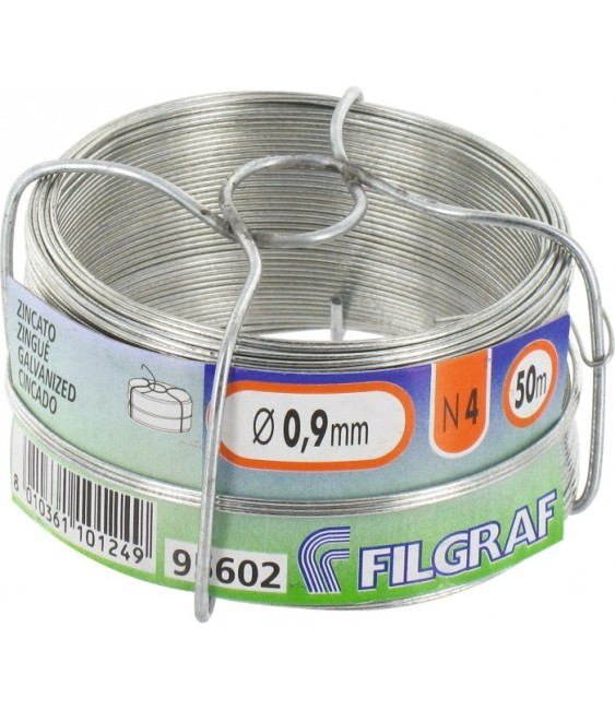 Fil d'attache pour grillage - Acier galvanisé - 50 m -  0.9 mm - FILGRAF