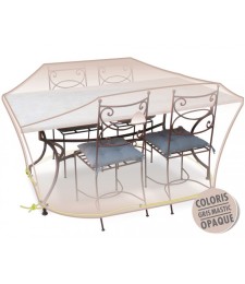Housse de protection - Table + chaises 4/6 pers - Gris mastic - MOREL