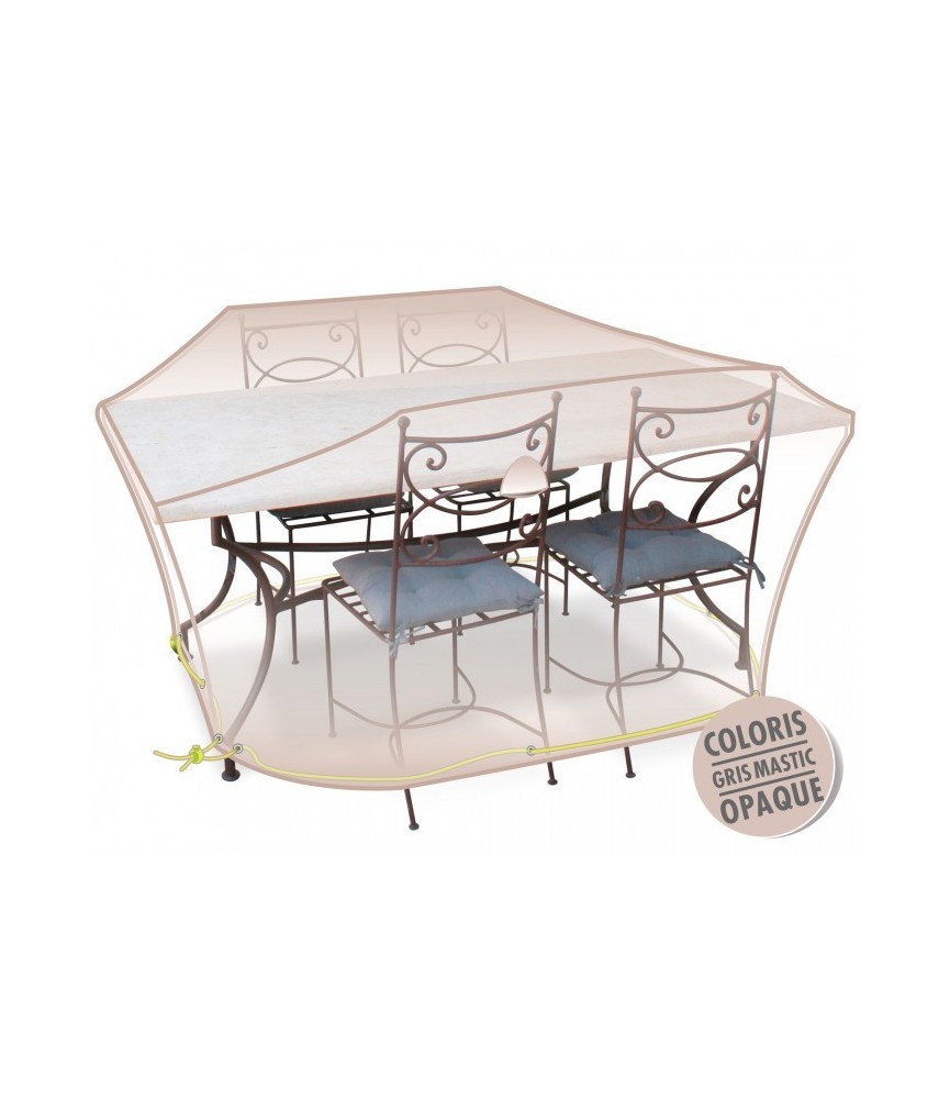 Housse de protection - Table + chaises 4/6 pers - Gris mastic - MOREL