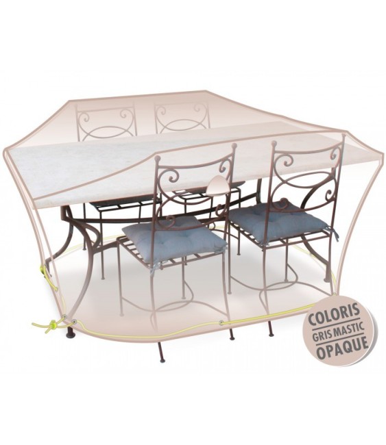 Housse de protection - Table + chaises 4/6 pers - Gris mastic - MOREL