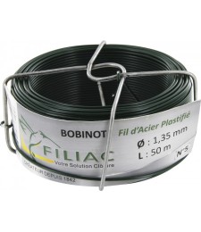Bobinots fil attache - Acier galvanisé plastifié - Vert - 50 M - FILIAC