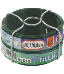 Fil d'attache grillage - Plastifié vert - 50 m -  0.8 mm - FILGRAF