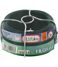 Fil d'attache grillage - Plastifié vert - 50 m -  1.4 mm - FILGRAF