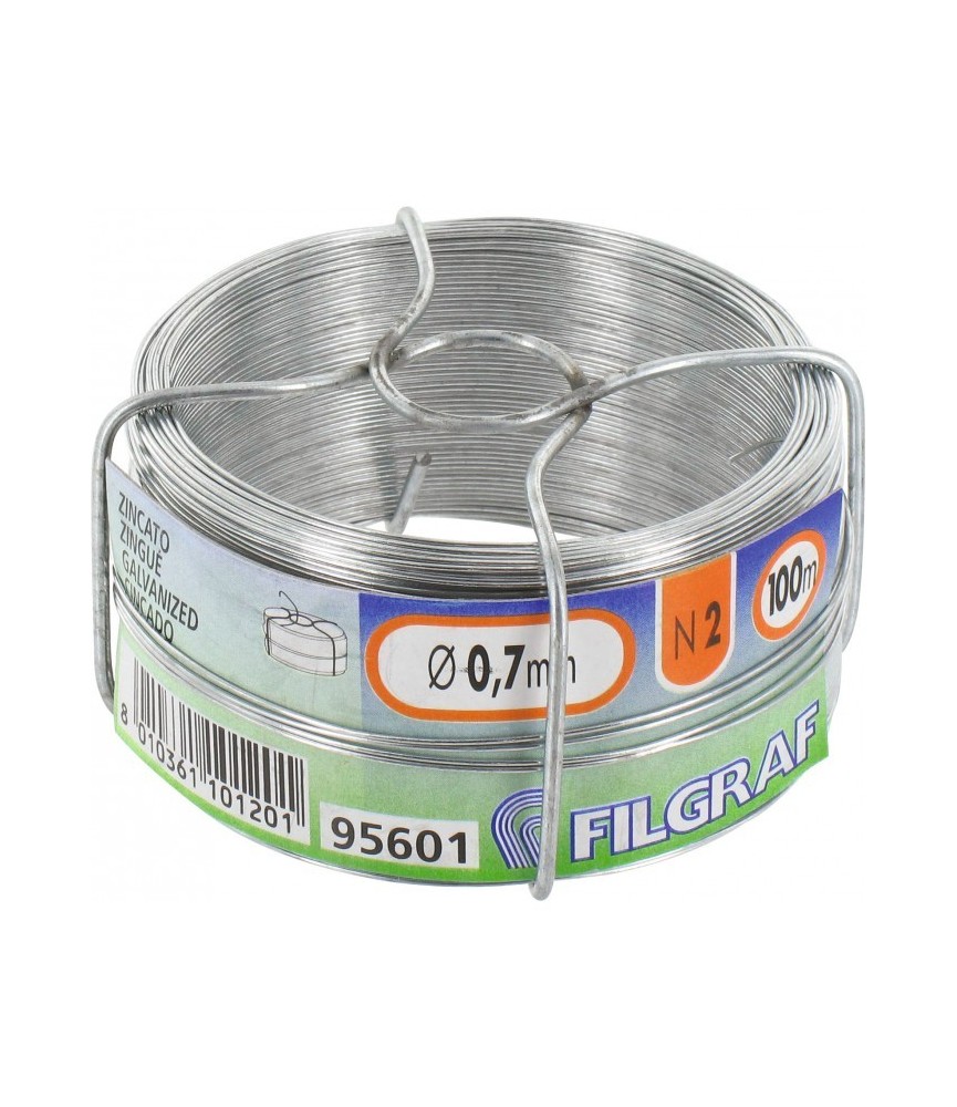 Fil d'attache pour grillage - Acier galvanisé - 100 m -  0.7 mm - FILGRAF