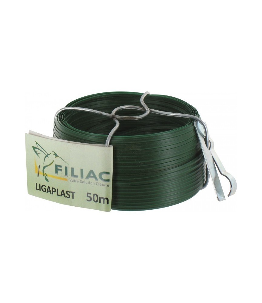 Bobinot de lien Ligaplastpour grillage - Vert - 50 M x 2.5 mm - FILIAC
