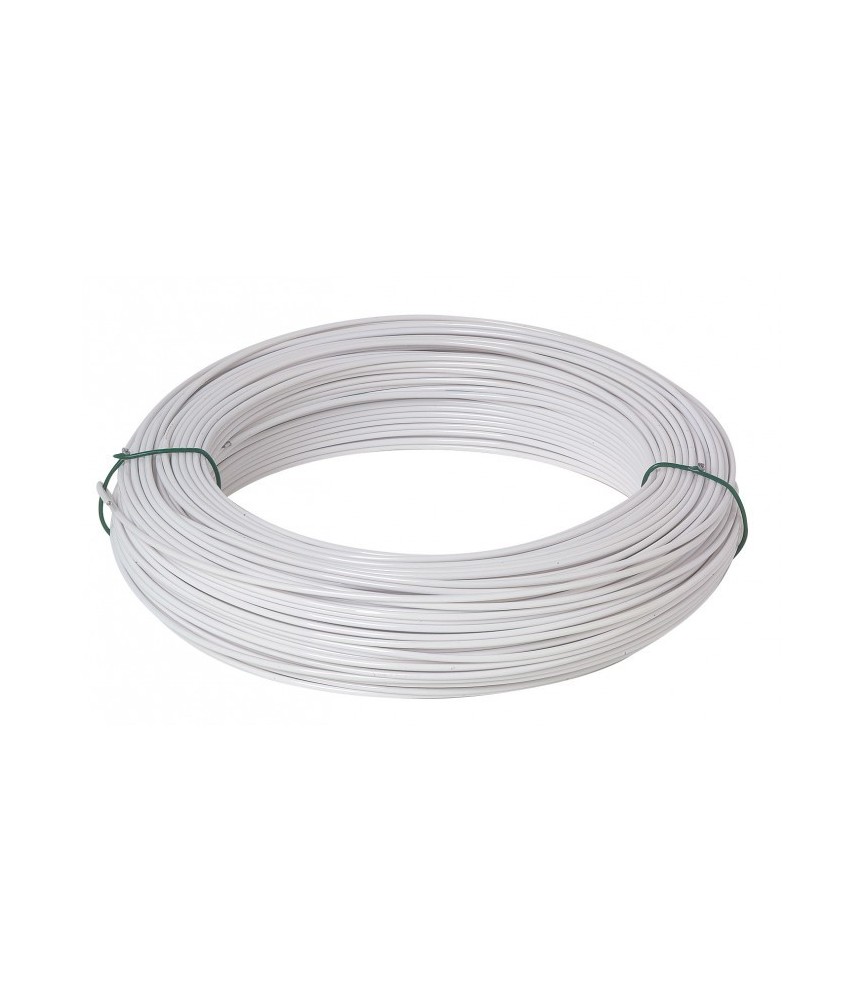 Fil de tension pour grillage - Acier galvanisé plastifié - Blanc - 25 M x 2 mm - FILIAC Fil de tension pour grillage - Acier galvanisé plastifié - Blanc - 25 M x 2 mm - FILIAC