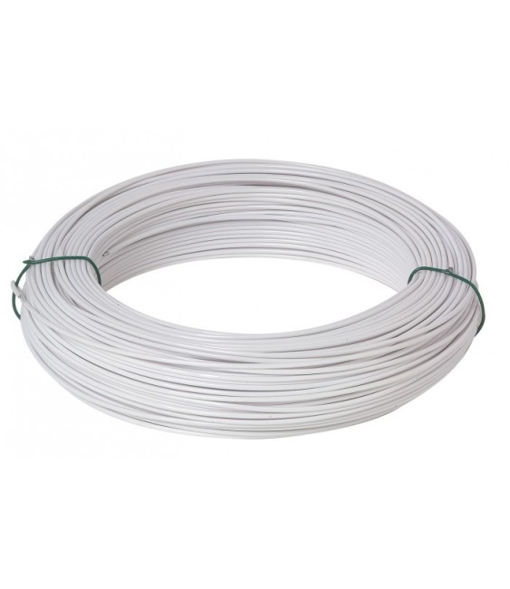 Fil de tension pour grillage - Acier galvanisé plastifié - Blanc - 25 M x 2 mm - FILIAC